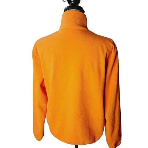 Vintage 90s Esprit Orange 1/4 Zip Logo Pullover Fleece Jacket - Picture 7 of 15